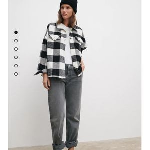 Zara plaid black & white jacket